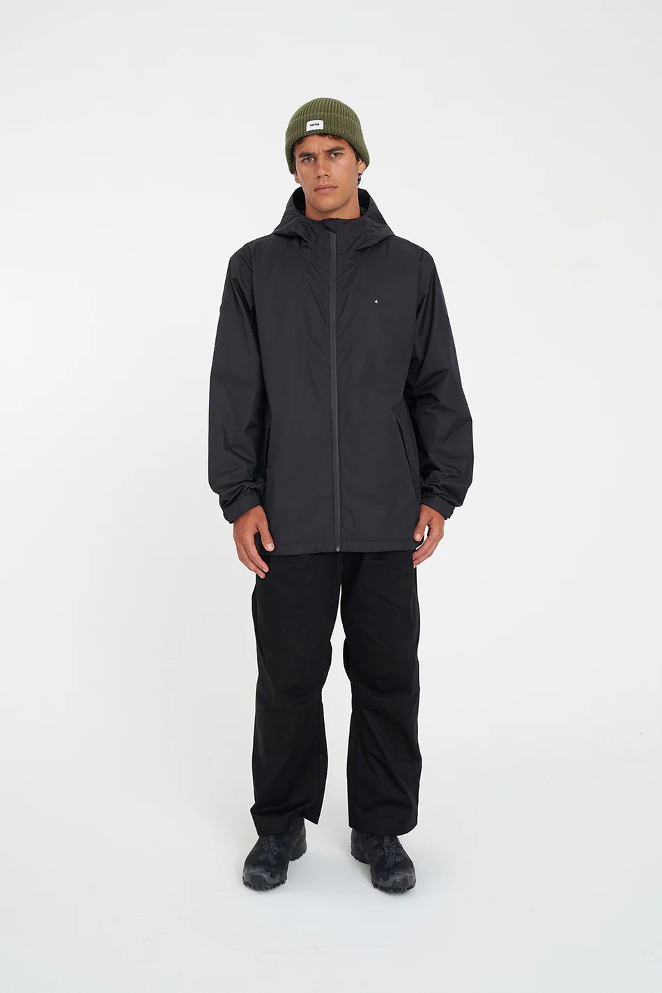 Huffer Mens Block Shell Jacket Black