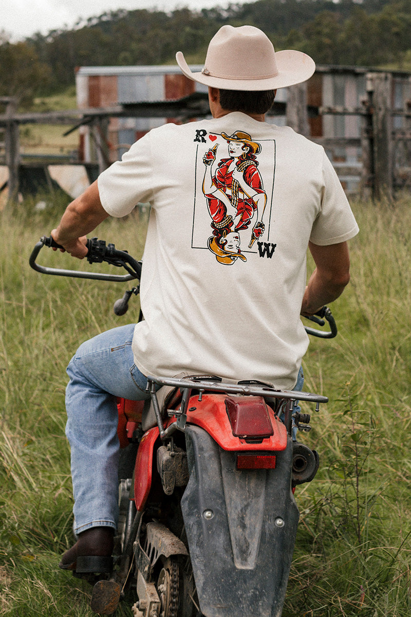 Ringers Western Wild Card Mens Loose Fit T-Shirt - Off White