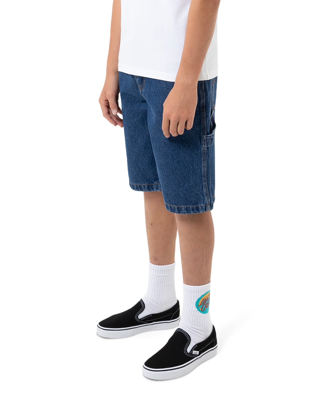 Santa Cruz Youth Classic Dot Carpenter Jean Short, Baggy Carpenter Jean Short