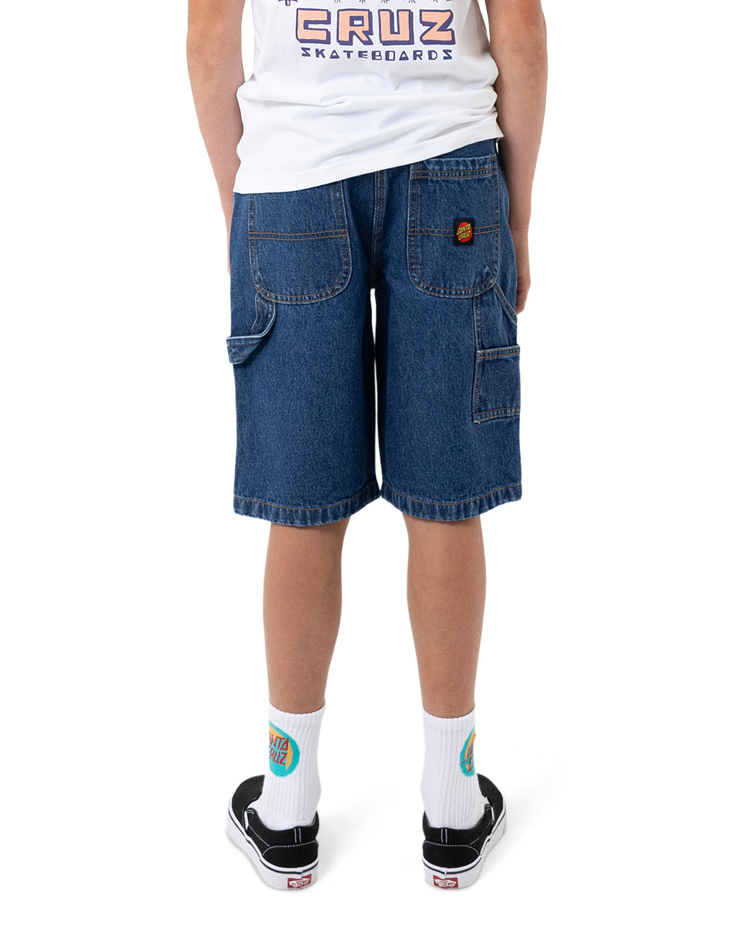 Santa Cruz Youth Classic Dot Carpenter Jean Short, Baggy Carpenter Jean Short
