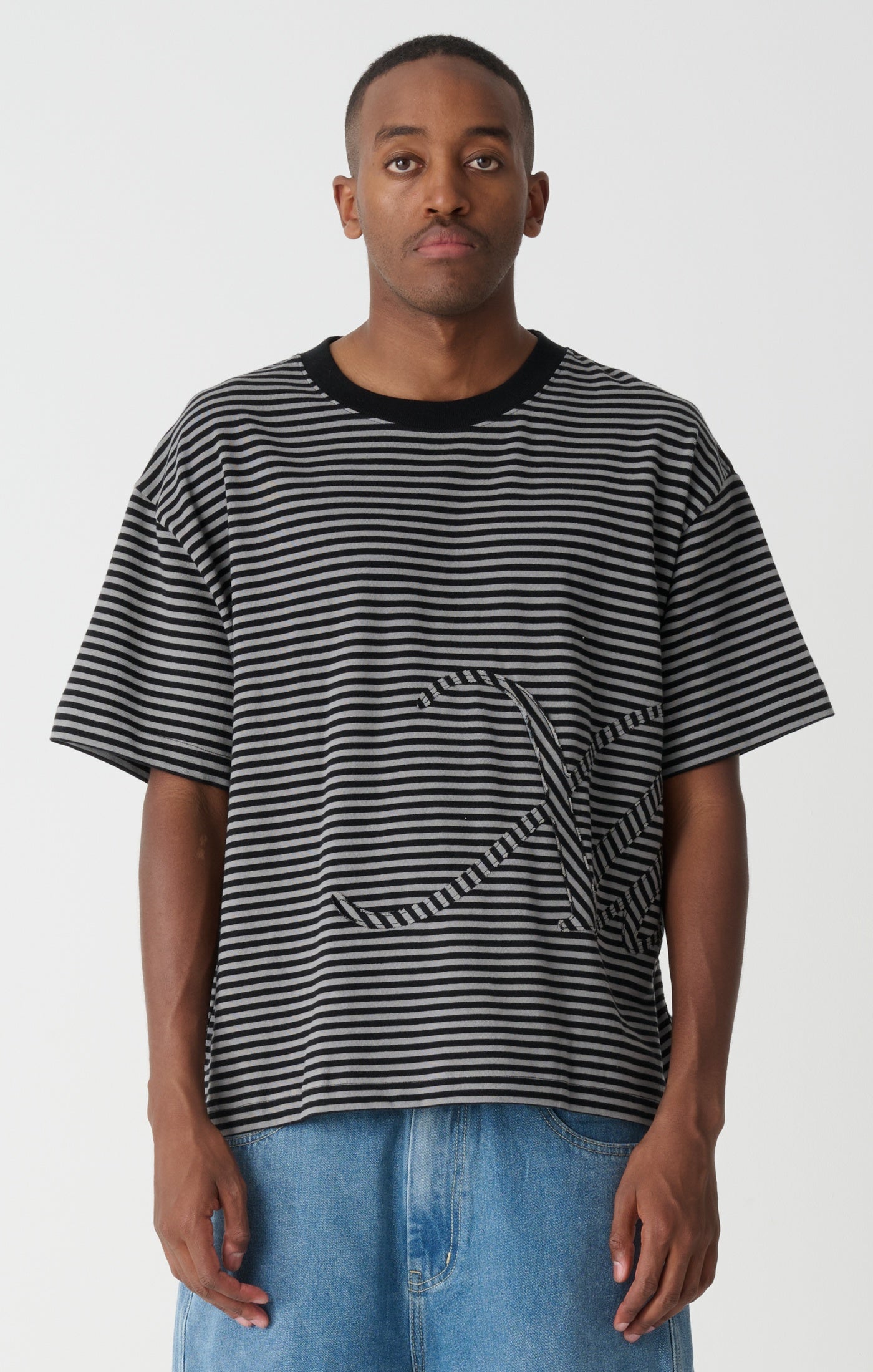 XLARGE Phantom Gorilla Tee Grey Stripe