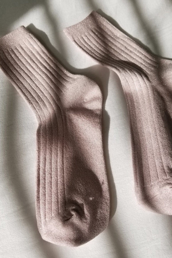 Le Bon Shoppe Her Socks - Modal Lurex - Rose Glitter