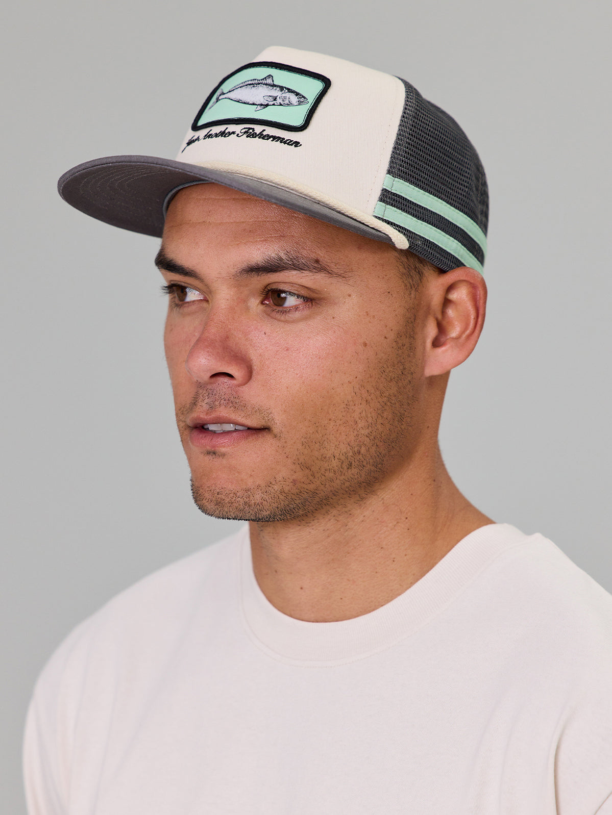 Just Another Fisherman Kahawai Lorry Cap Cream/Charcoal