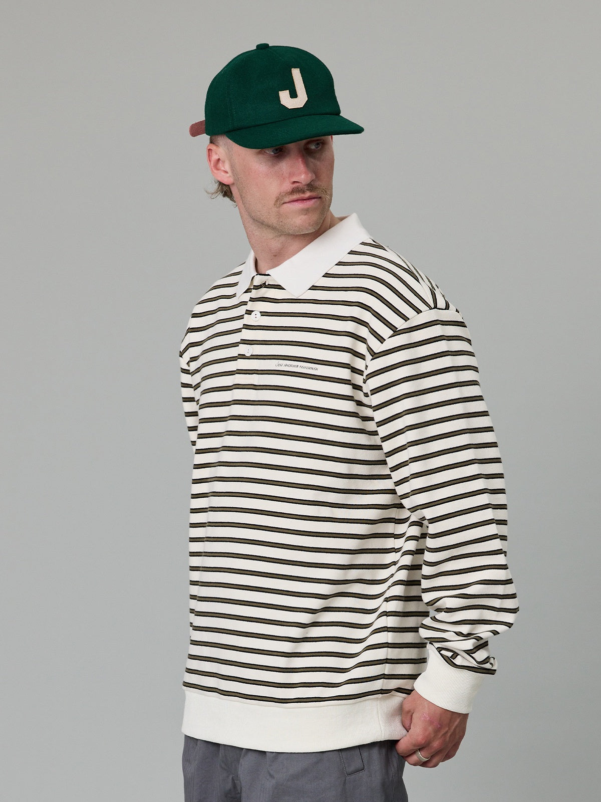 Just Another Fisherman Seaway Polo Off White Stripe