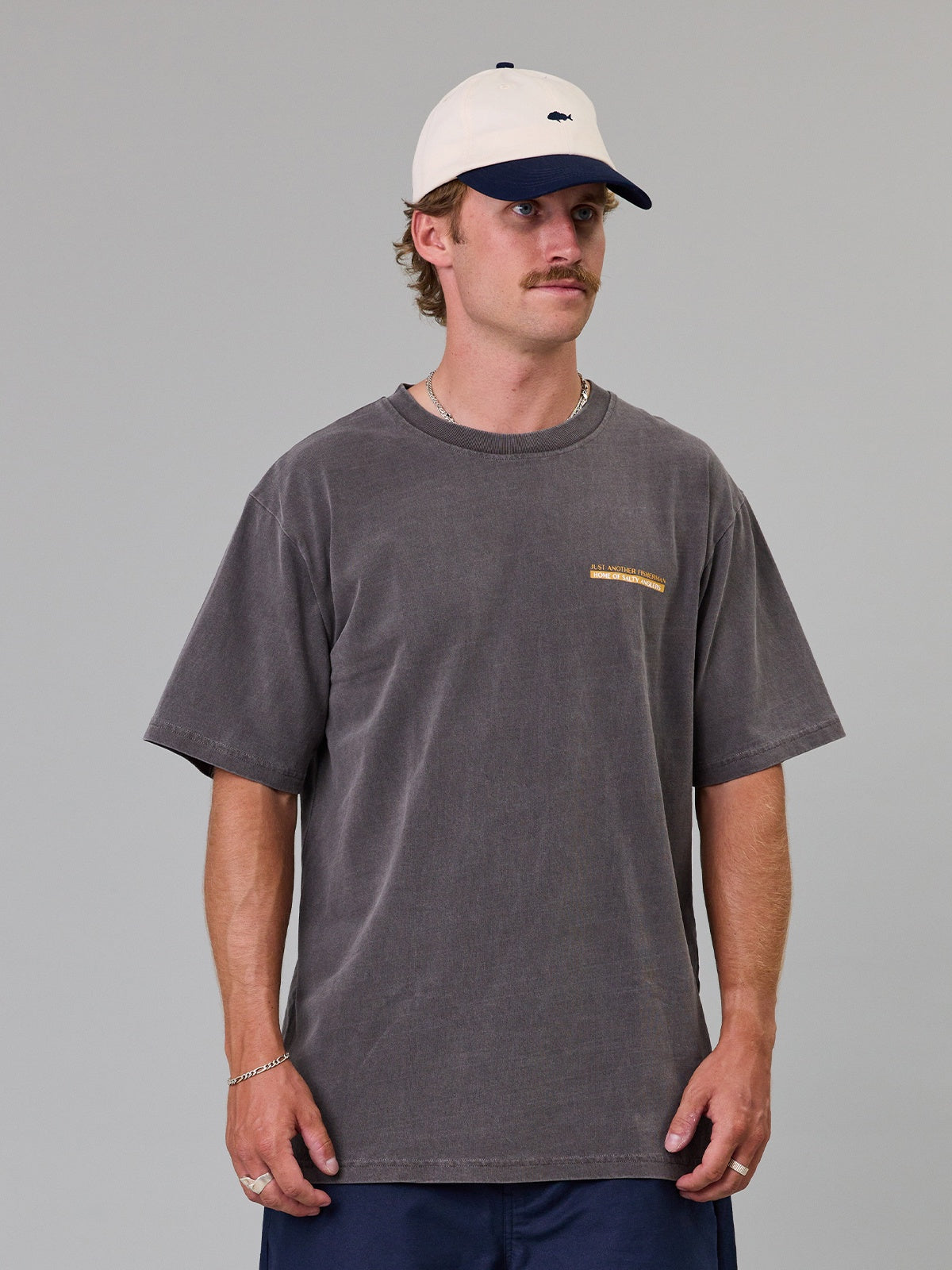 Just Another Fisherman Salty Anglers Sea Tee- Aged Black