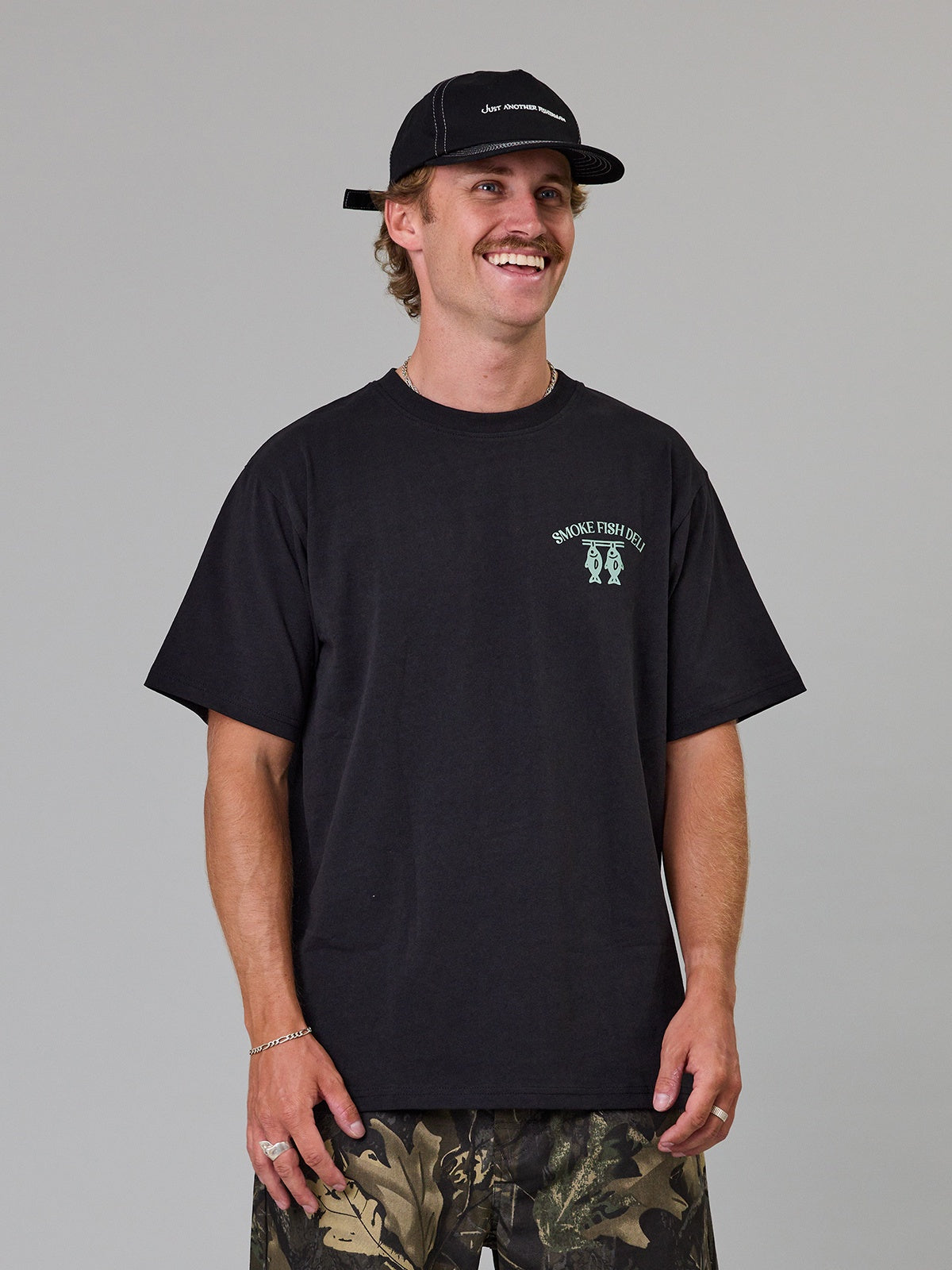 Just Another Fisherman Smoke Deli Tee- Black