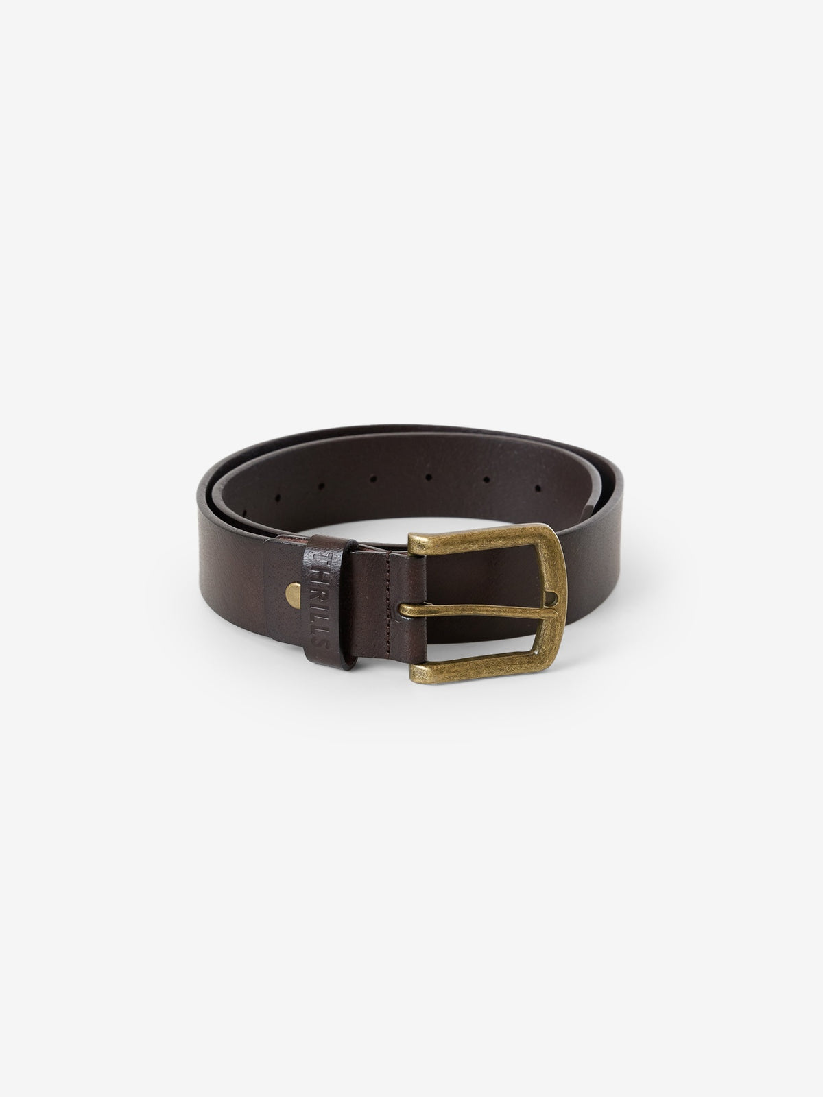 Thrills Leather Belt Brown
