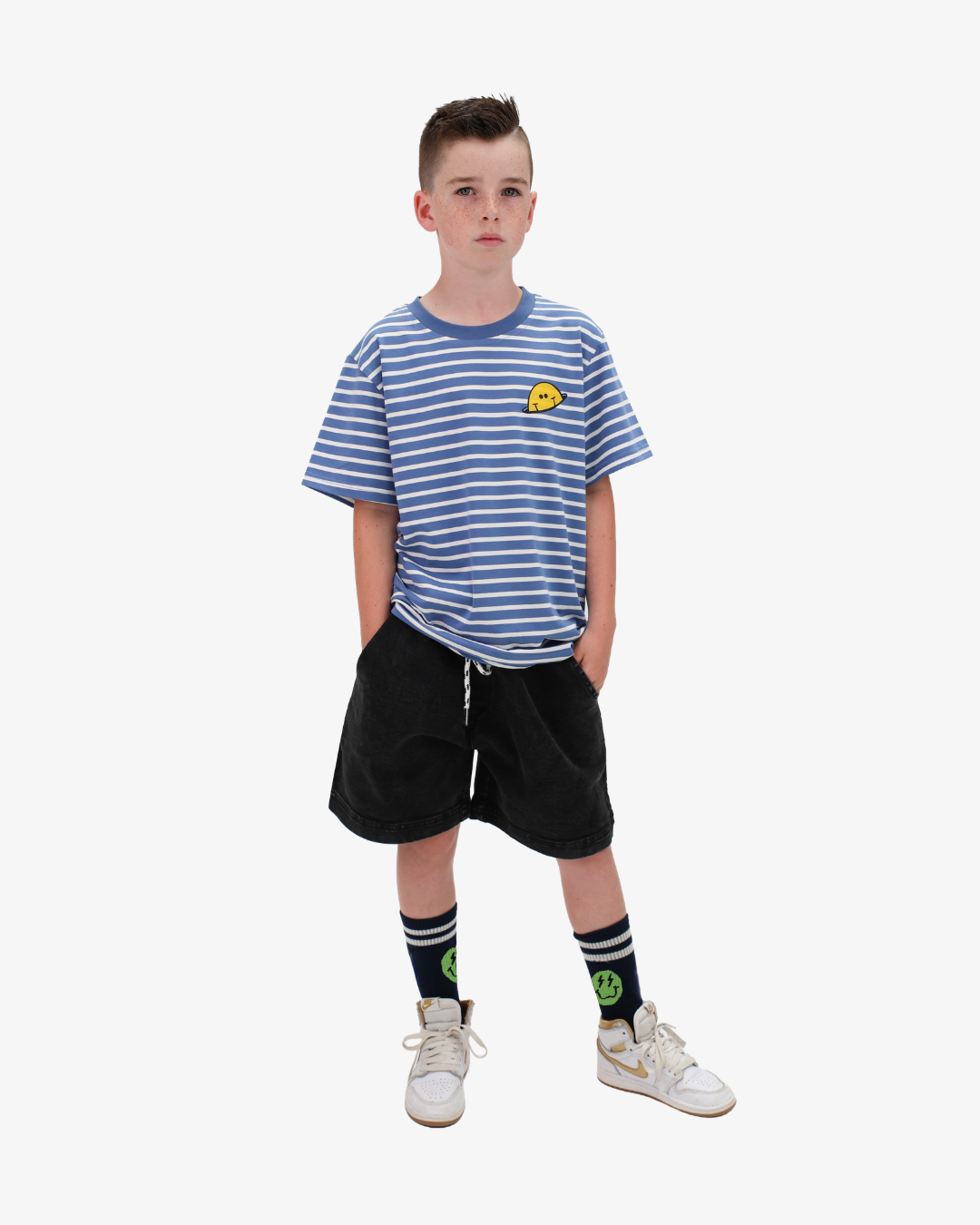 Band of Boys Blue Striped Smile Tee