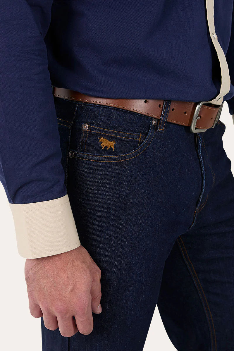 Ringers Western Strut Mens Relaxed Leg Jeans Dark Blue