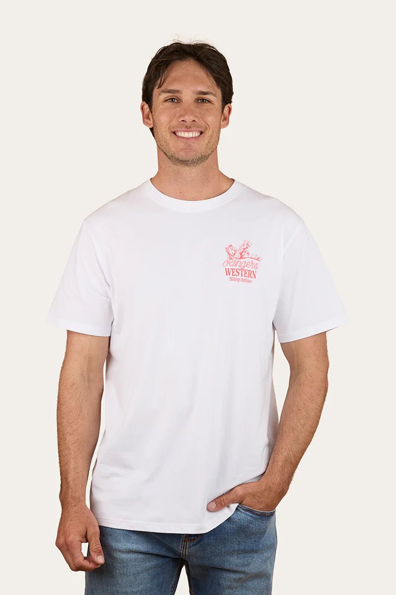 Ringers Western Whiskey Business Mens Loose Fit T-Shirt White
