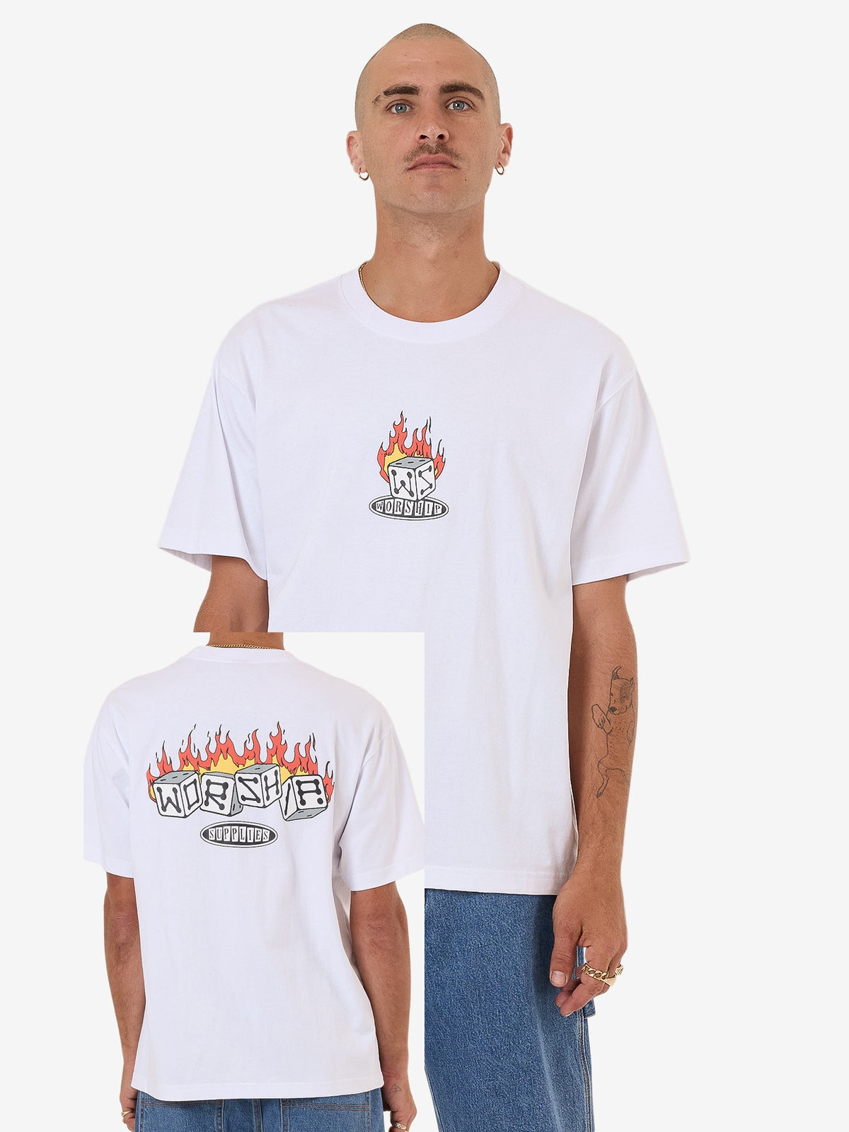 Worship Snake Eyes Tee White