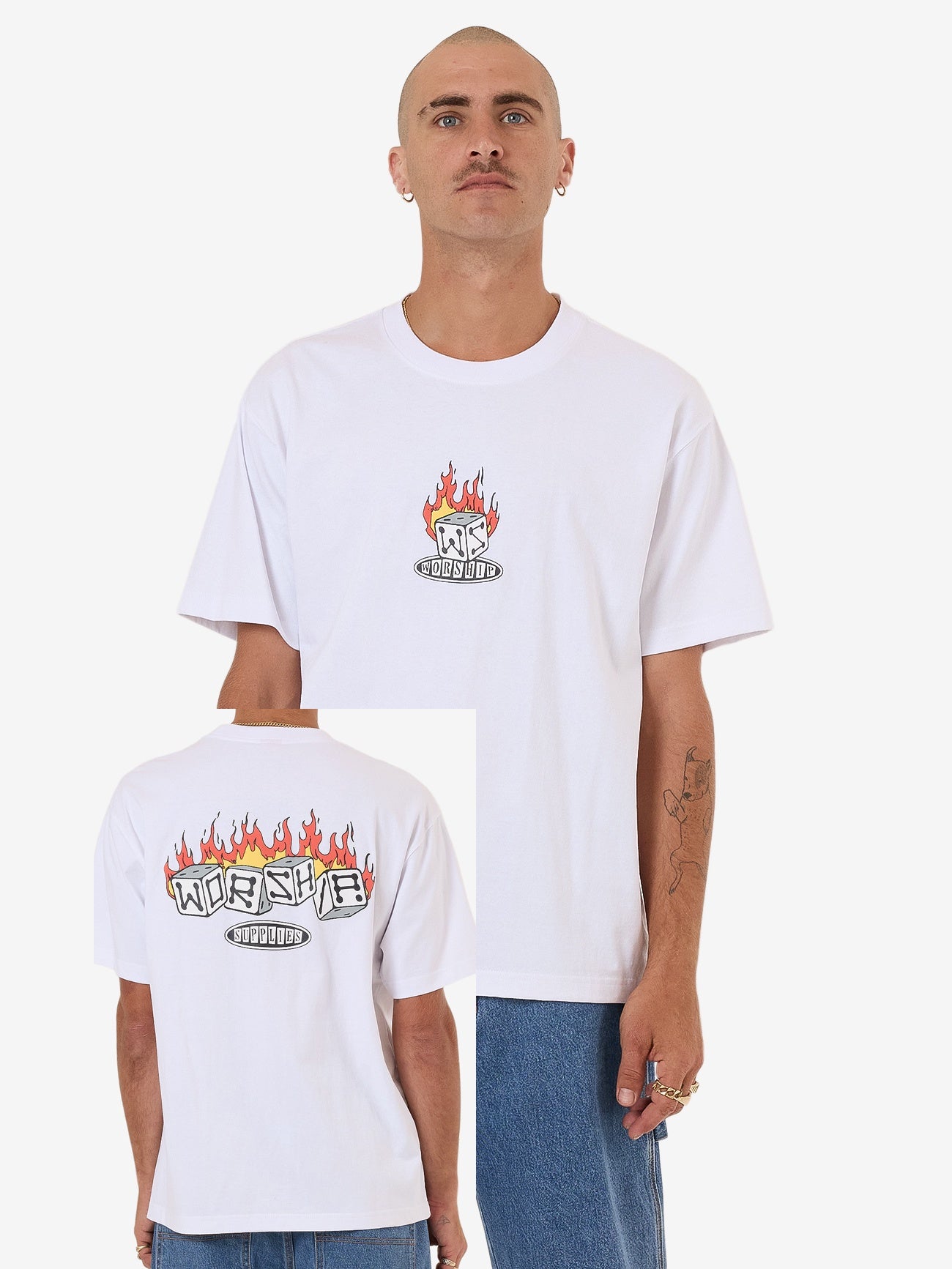 Worship Snake Eyes Tee White