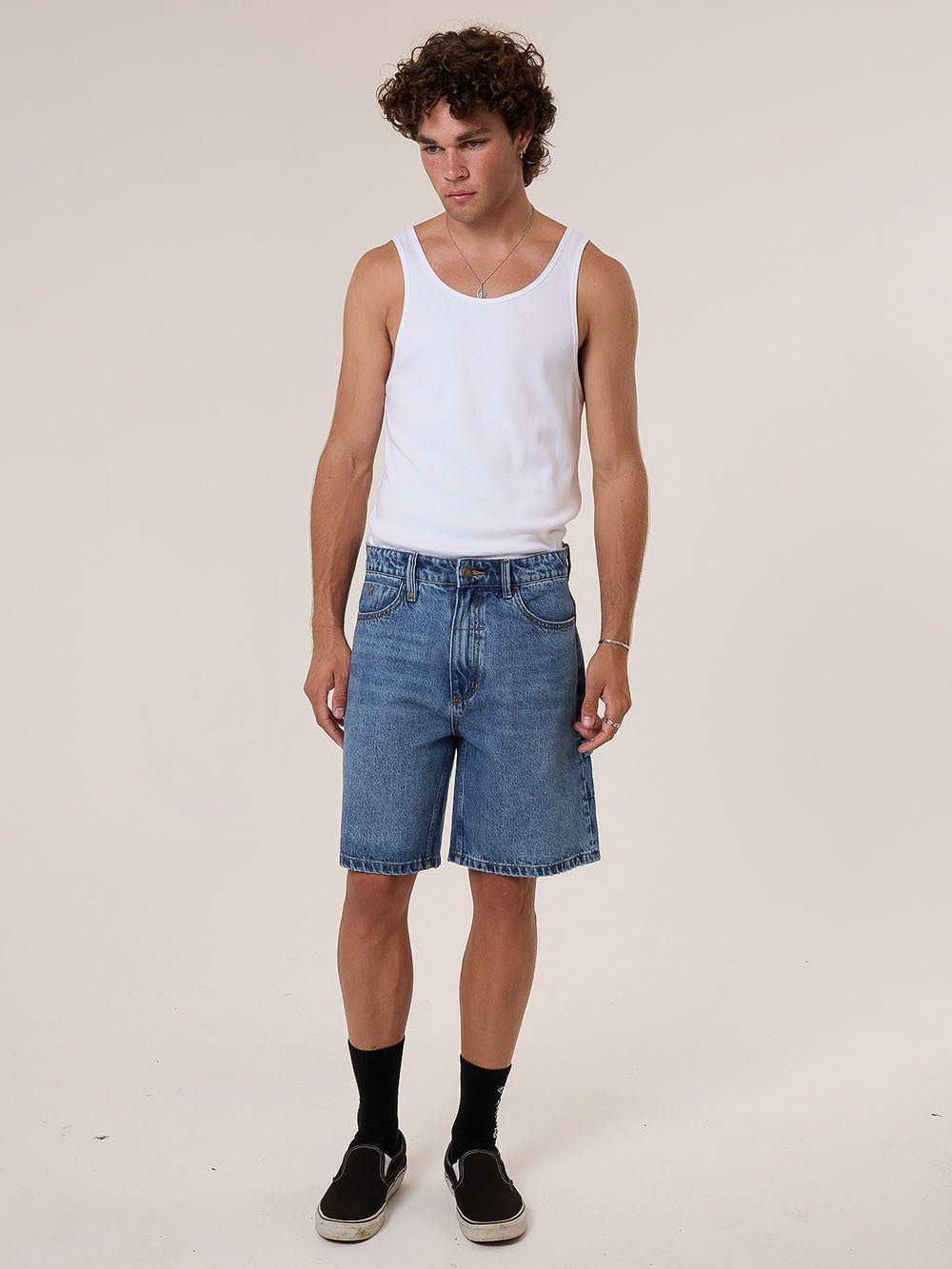 Thrills Slacker Denim Short Stoned Blues