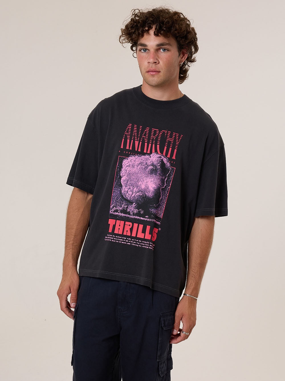 Thrills Constant Chaos Box Fit Oversize Short Tee Blue Graphite