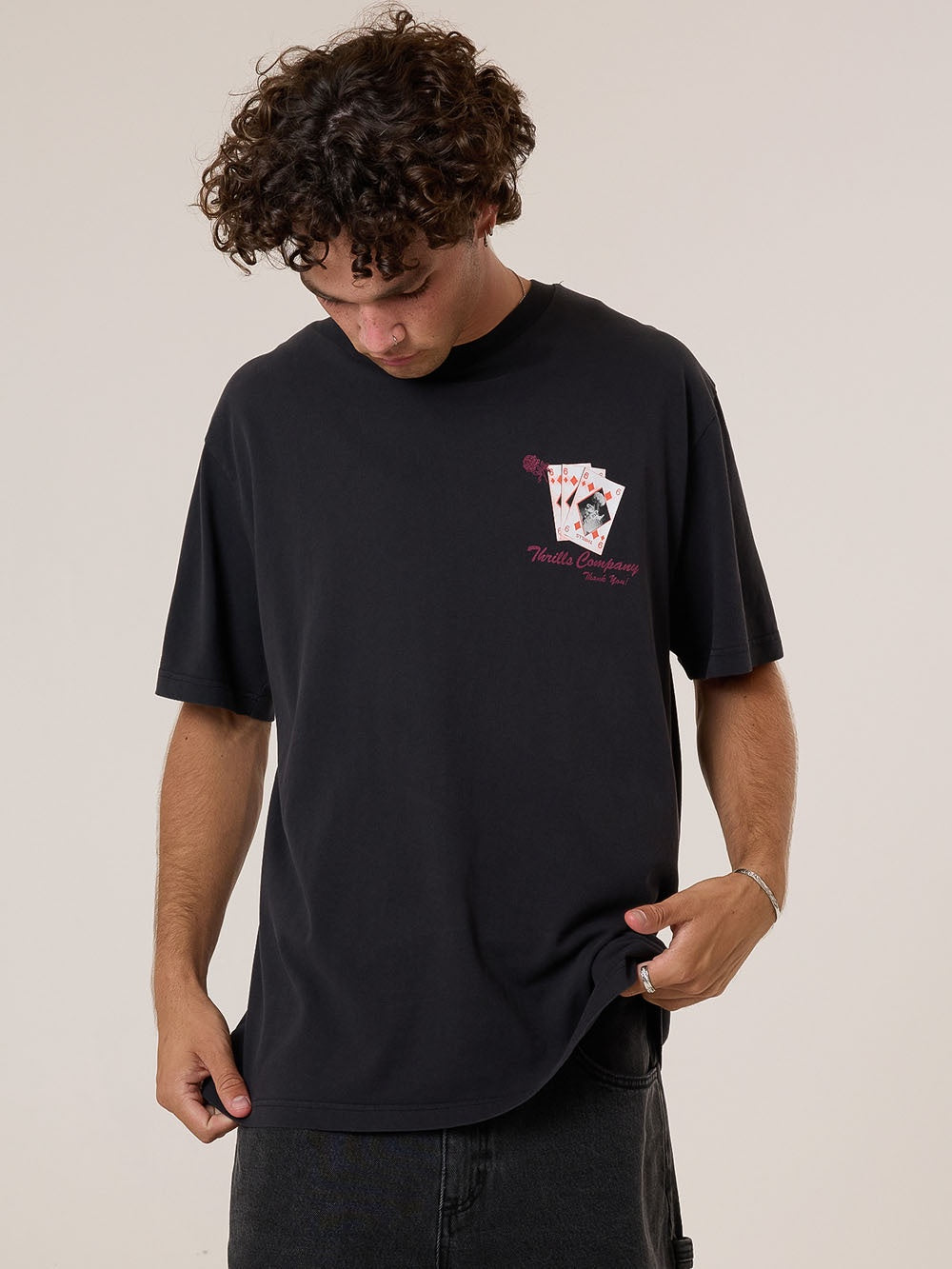 Thrills Appreciation Oversize Fit Tee Washed Black