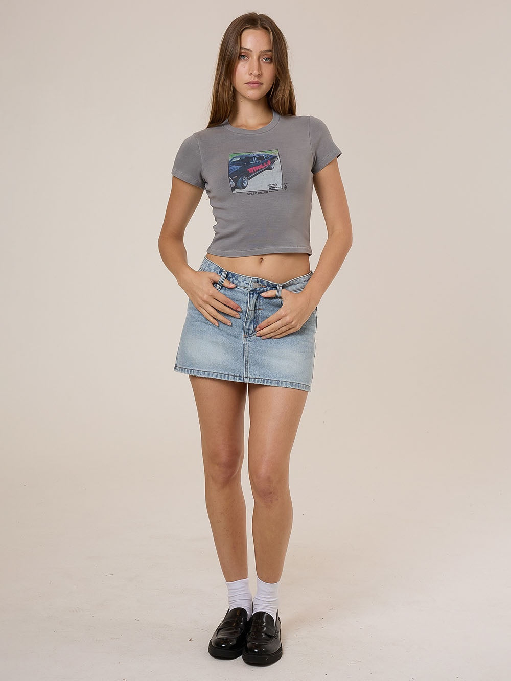 Thrills Die Fighting Mini Tee Washed Grey