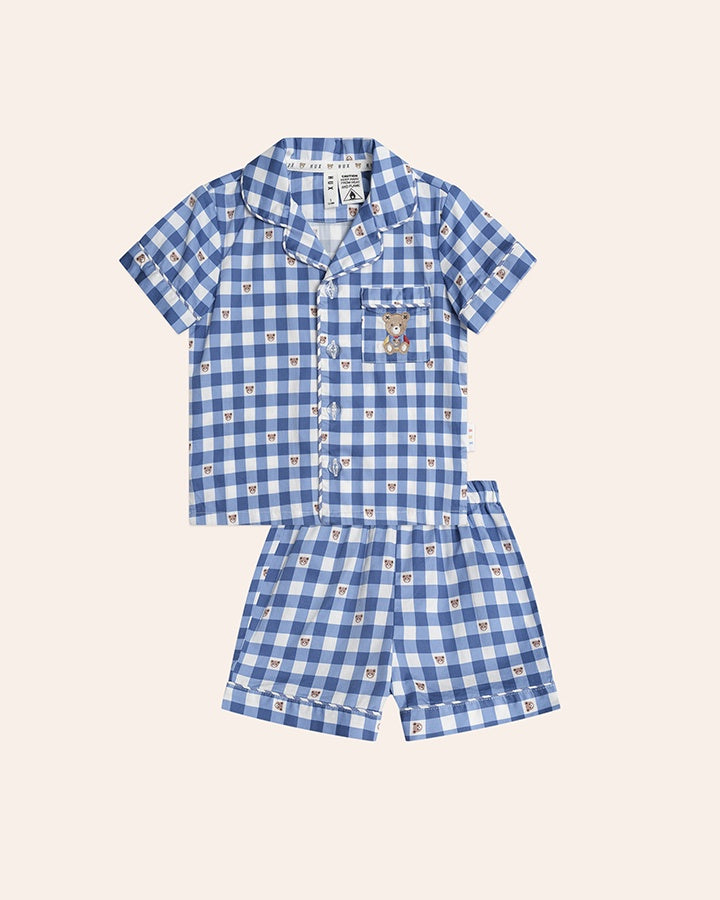 Huxbaby Huxbear Check PJs French Navy