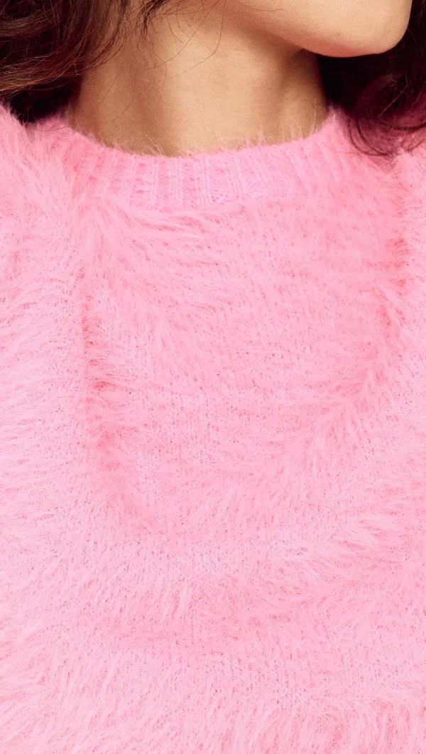 Mink Pink Clio Fluffy Knit Fuchsia