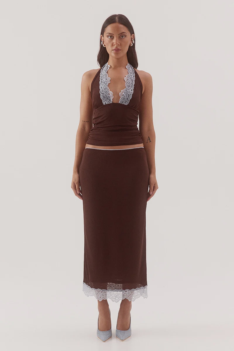 Sovere Harlow Skirt Choc/Sky