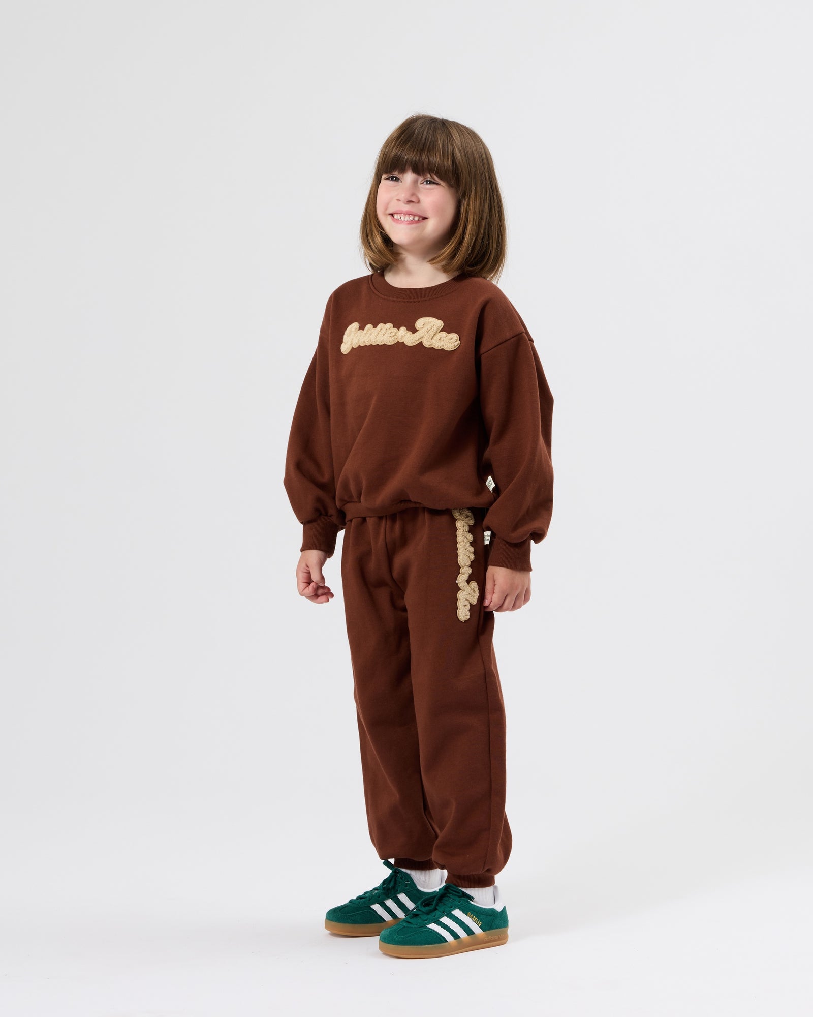Goldie + Ace Comfy Embroidered Sweatpants Chestnut
