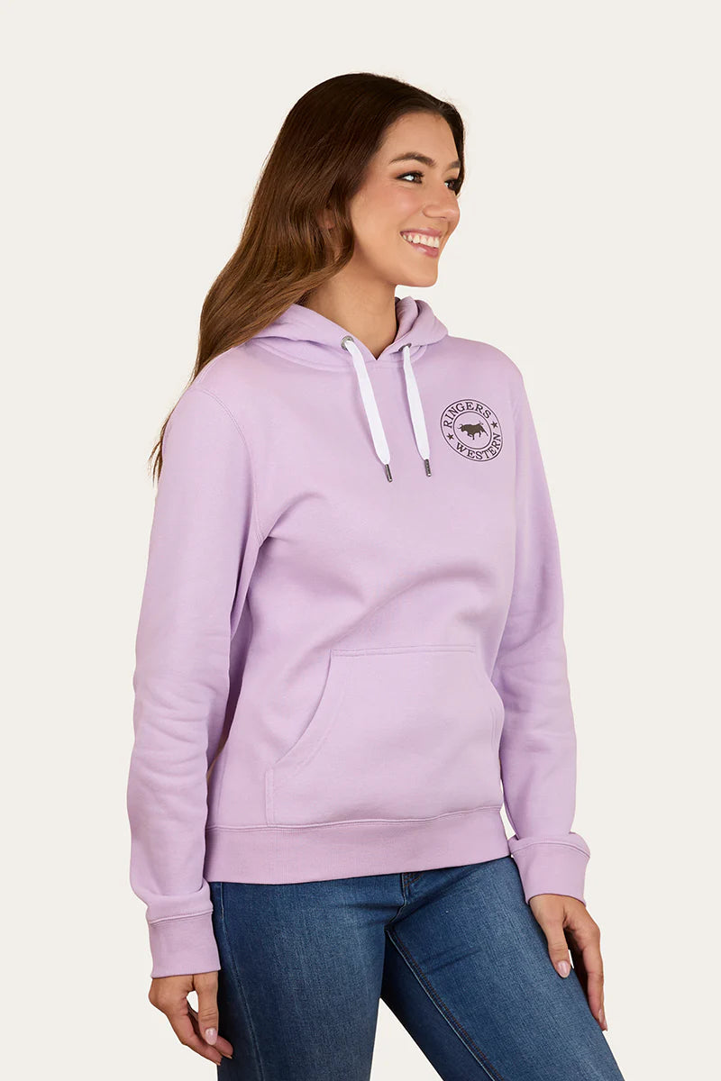 Ringers Western Signature Bull Womens Pullover Hoodie Lavender