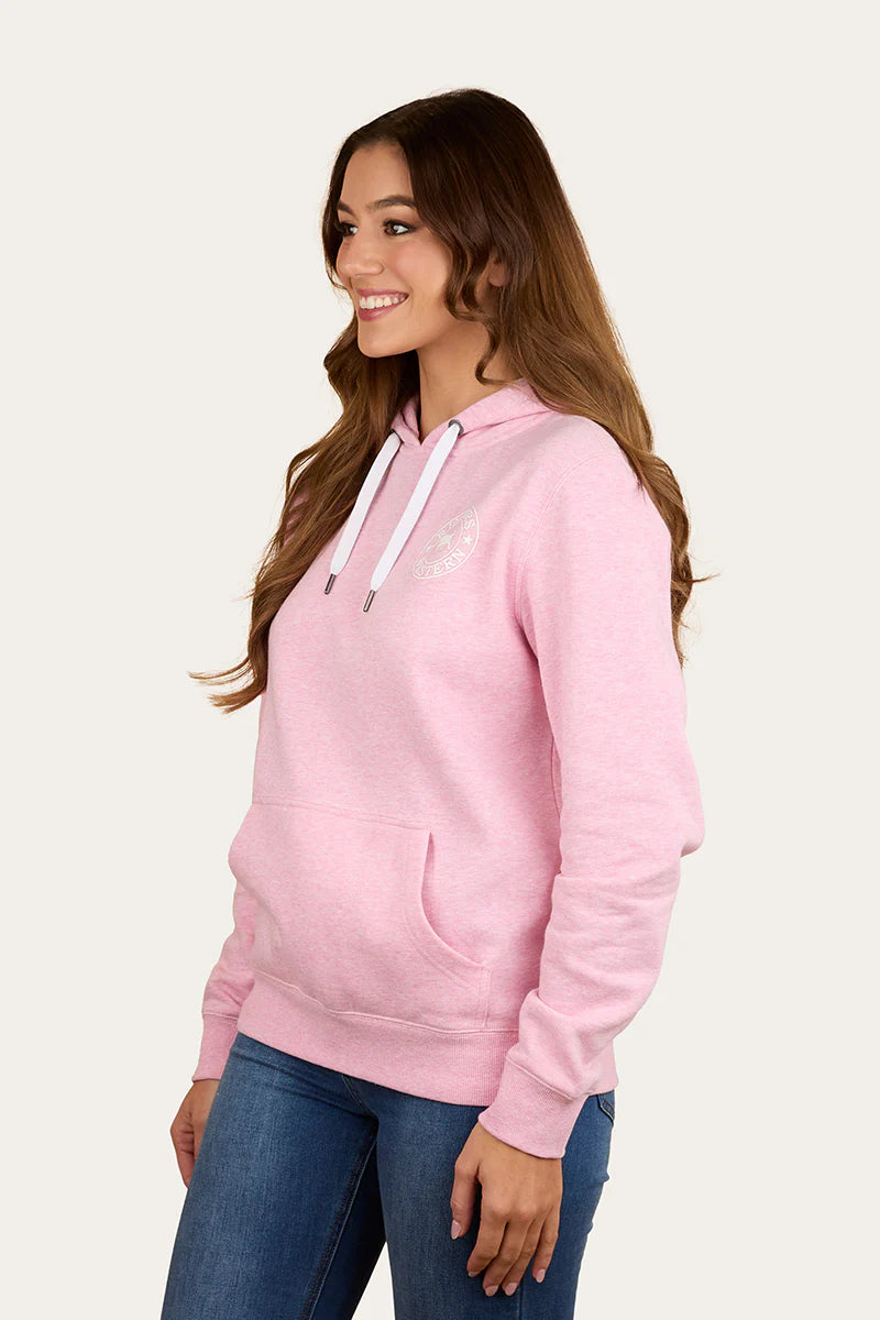 Ringers Western Signature Bull Womens Pullover Hoodie Pink Merle