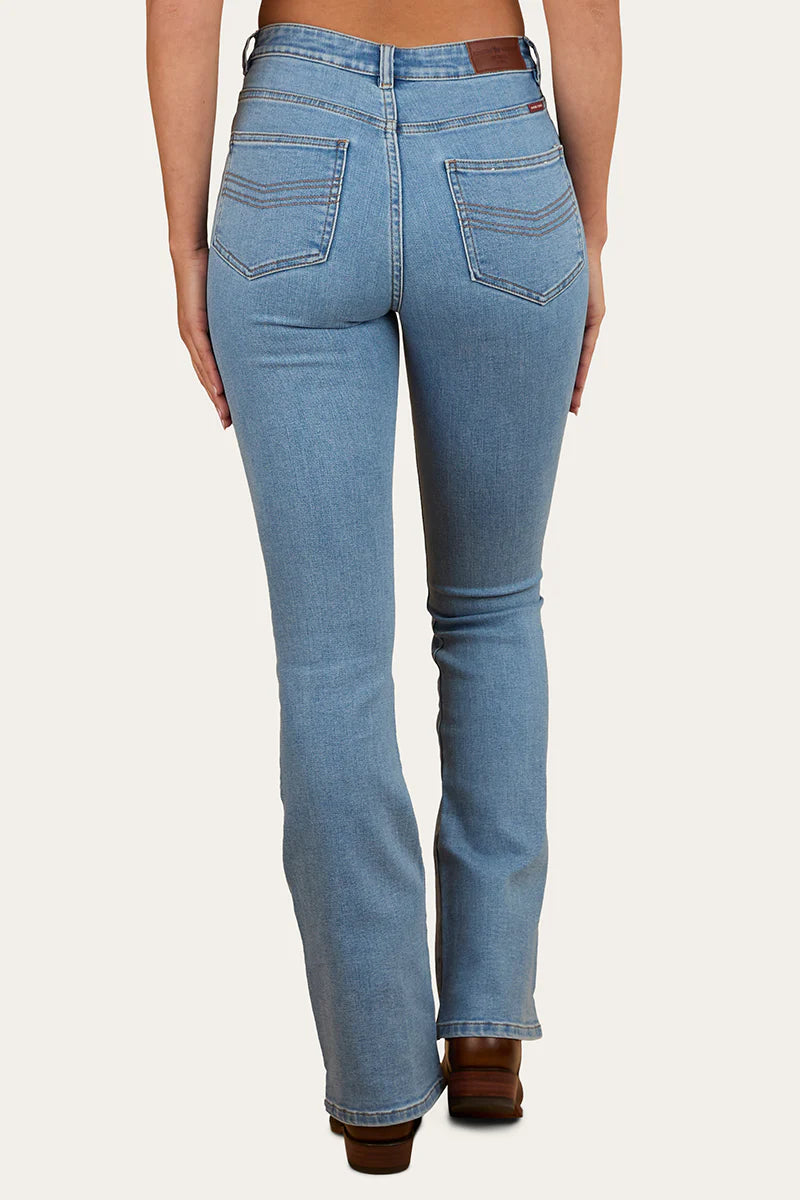 Ringers Western  In Bloom Womens High Rise Bootleg Jean - Light Wash Blue -