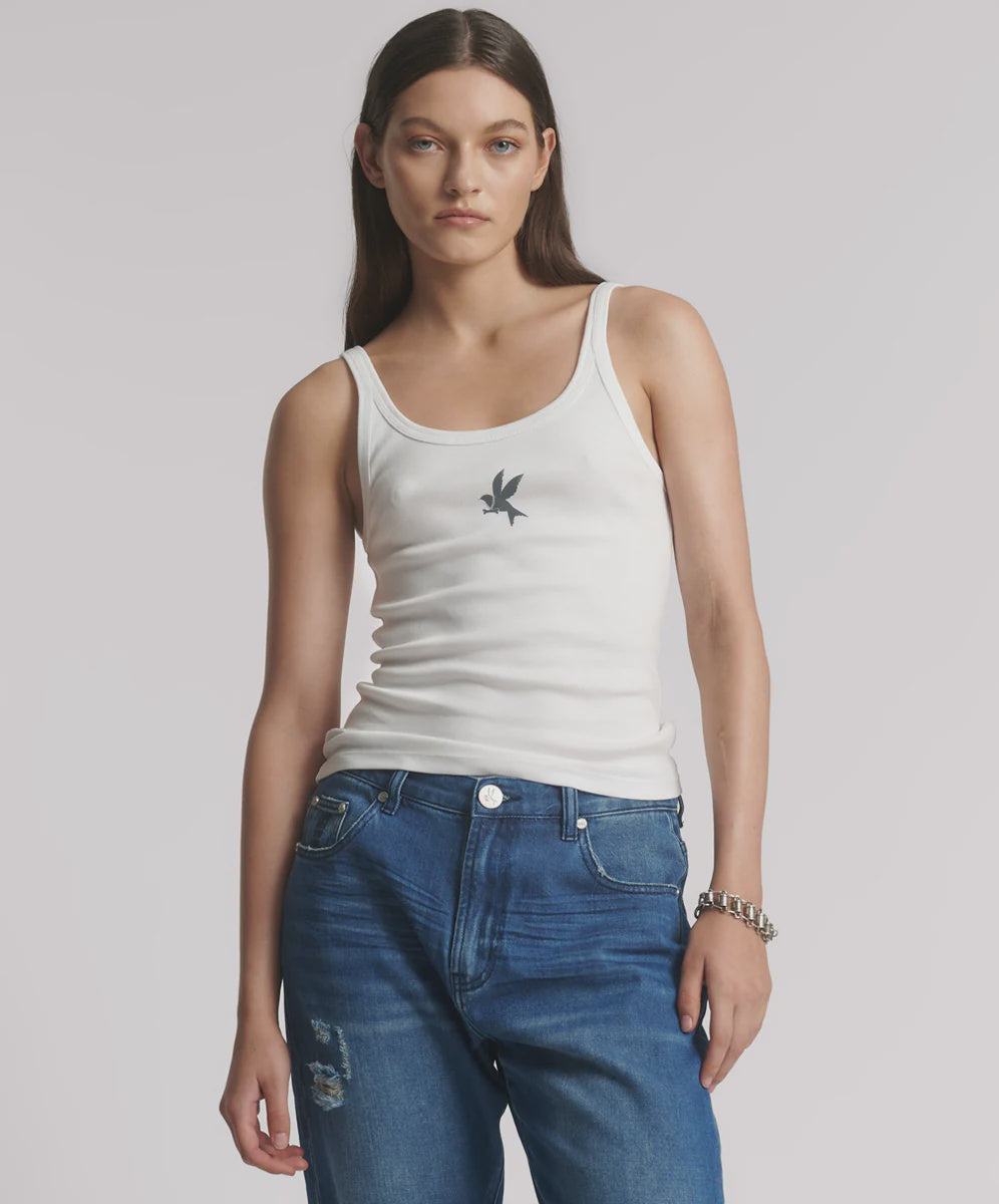 One Teaspoon Fine Rib Singlet White