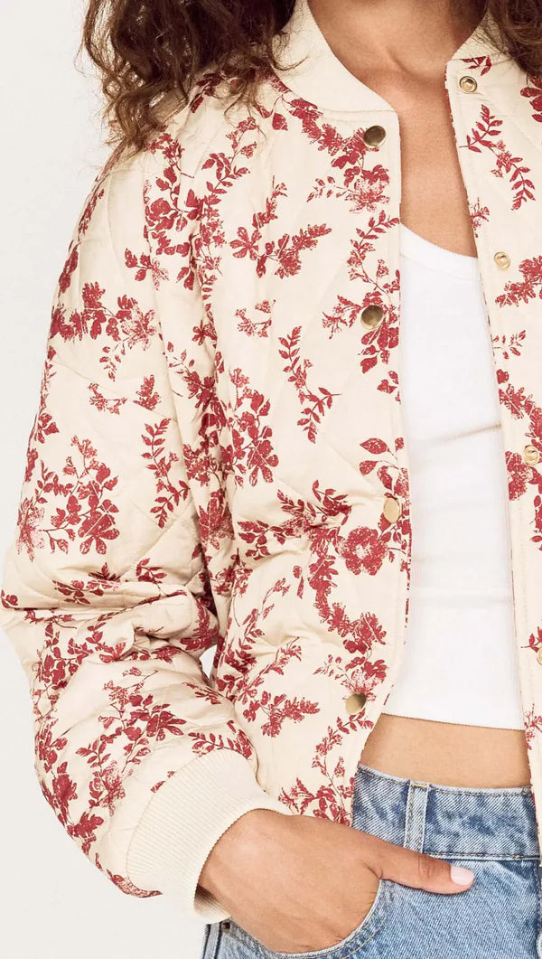 Mink Pink Leona PufferJacket Wine/Cream