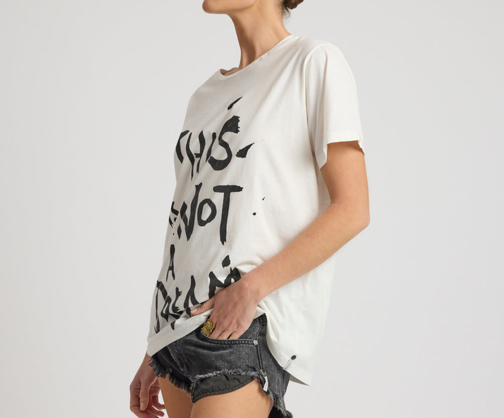 One Teaspoon This Is Not A Dream Boyfriend Tee- White
