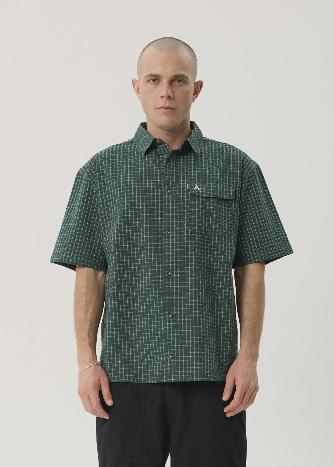 Afends Reverb Short Sleeve Shirt Pine Check