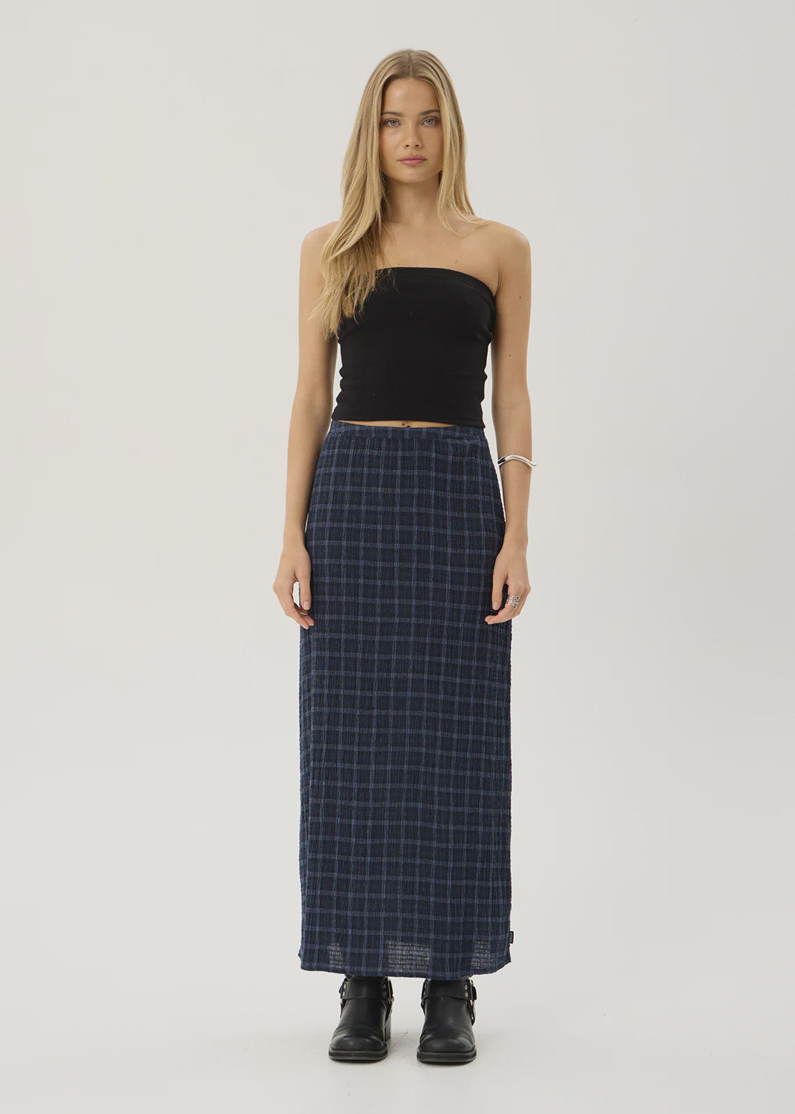 Afends Lita Thea Hemp Seersucker Maxi Skirt