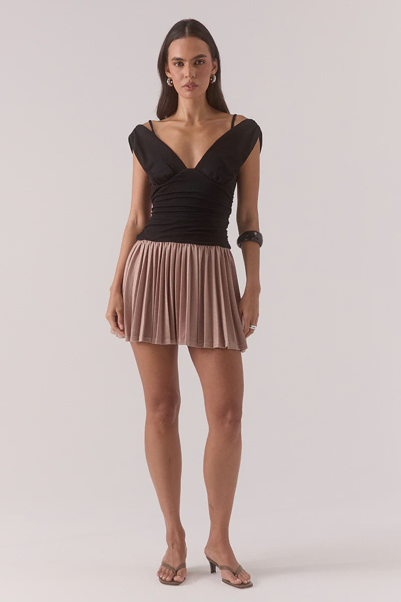 Sovere Dione Mini Dress Black/Mocha