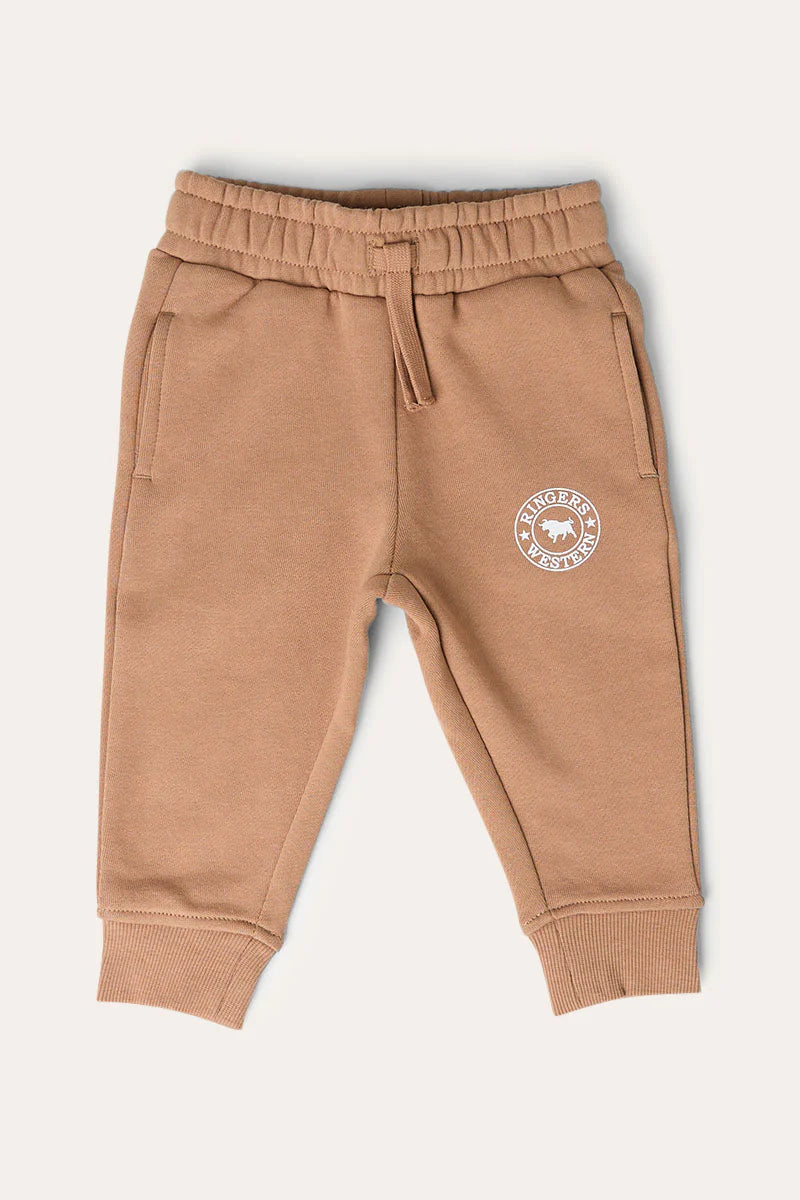 Ringers Western Mini Ringer Babies Signature Bull Fleece Trackpants - Clay / White