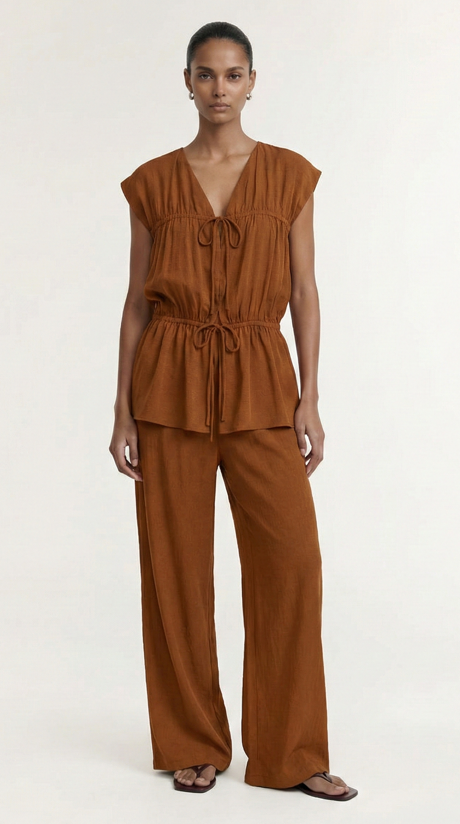 Staple the Label Solene Tie Front Top Copper