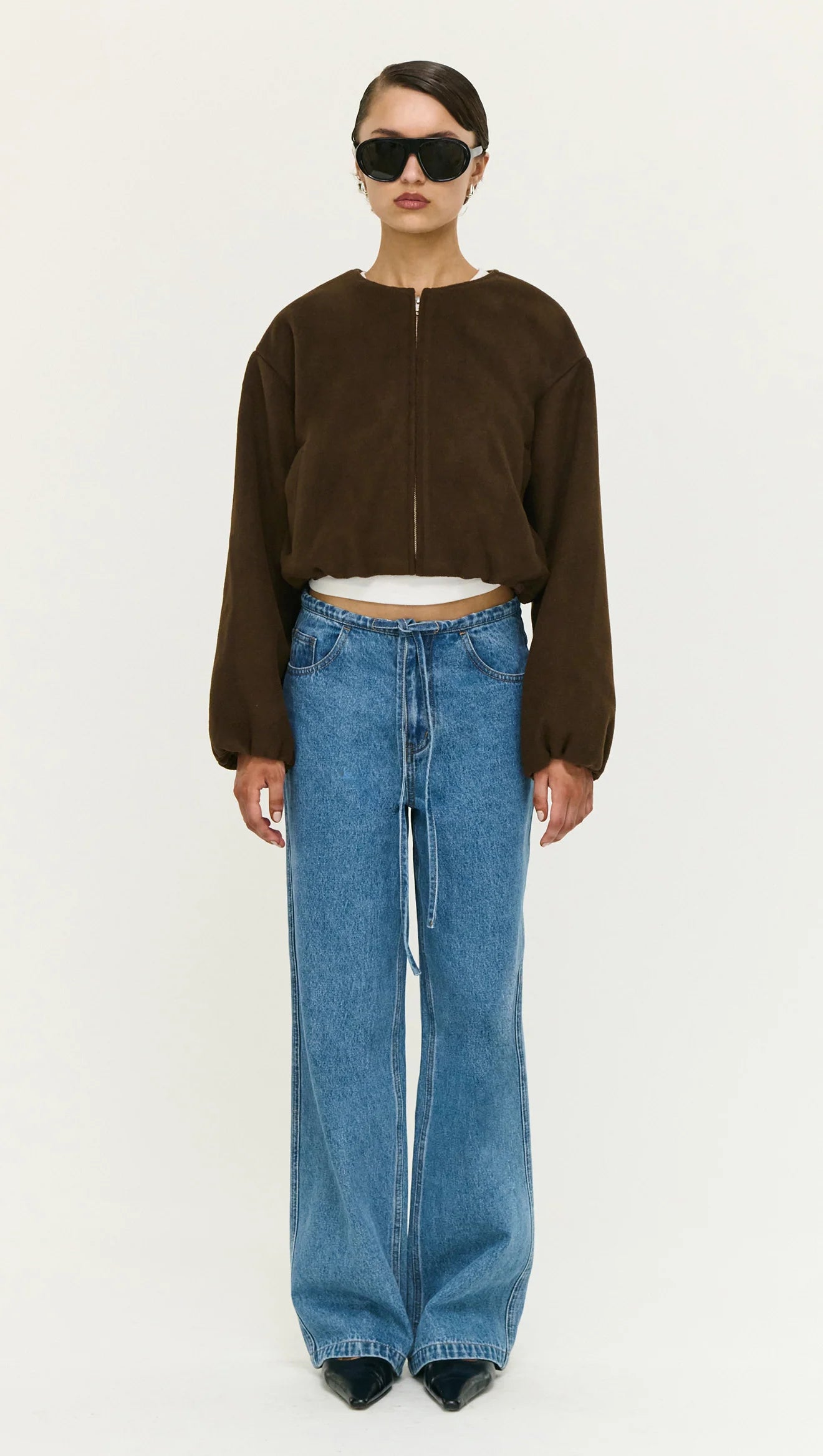 Staple the Label Alaric Cropped Jacket Chocolate