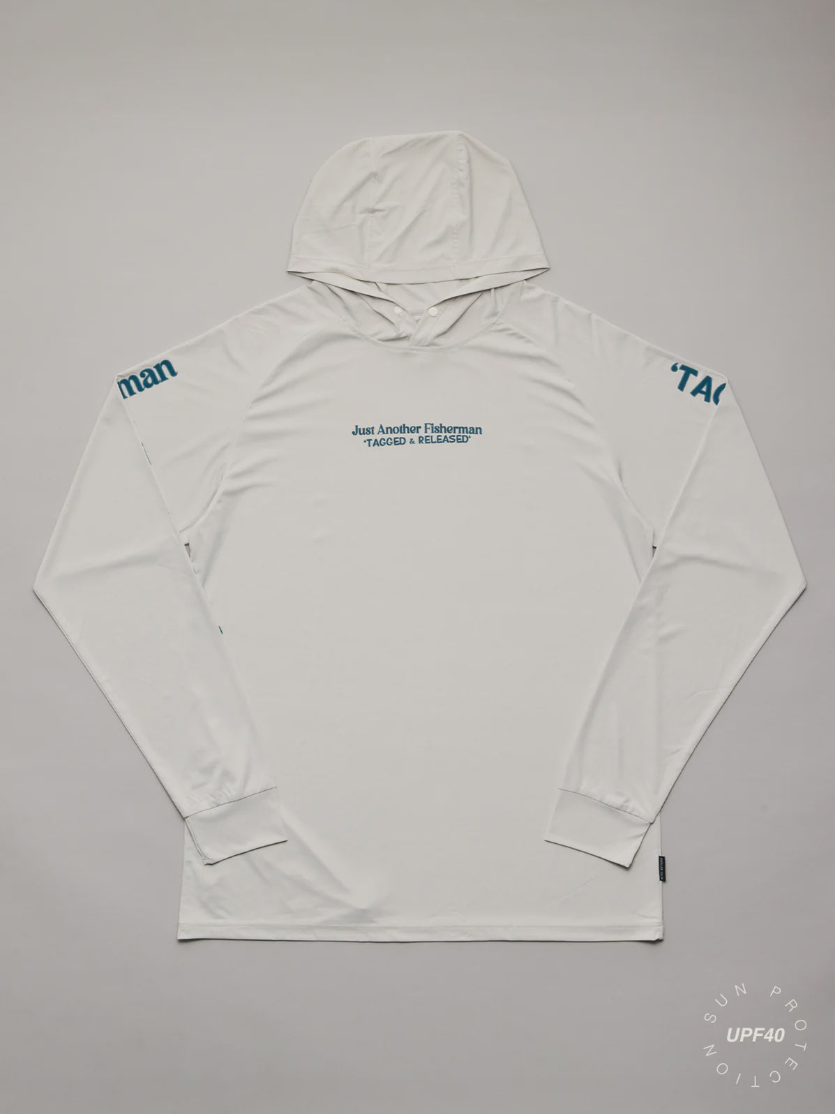 Just Another Fisherman Tagged And Released UPF40 Hood Grey