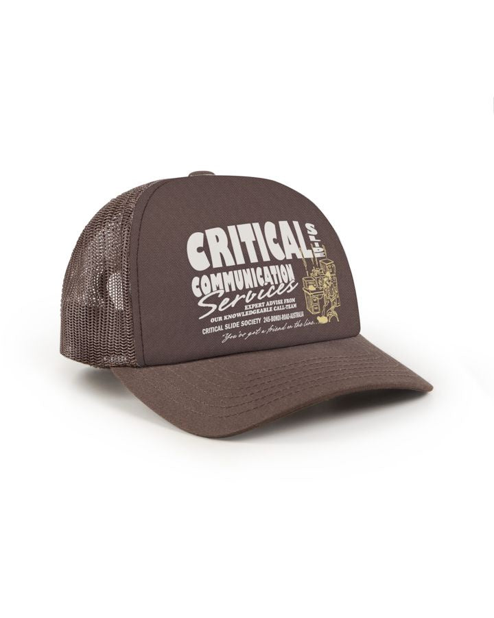Critical Slide Communication Trucker Cap Chocolate