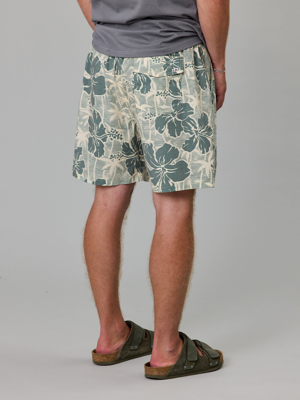 Just Another Fisherman Aloha Volley Shorts Yellow Palms