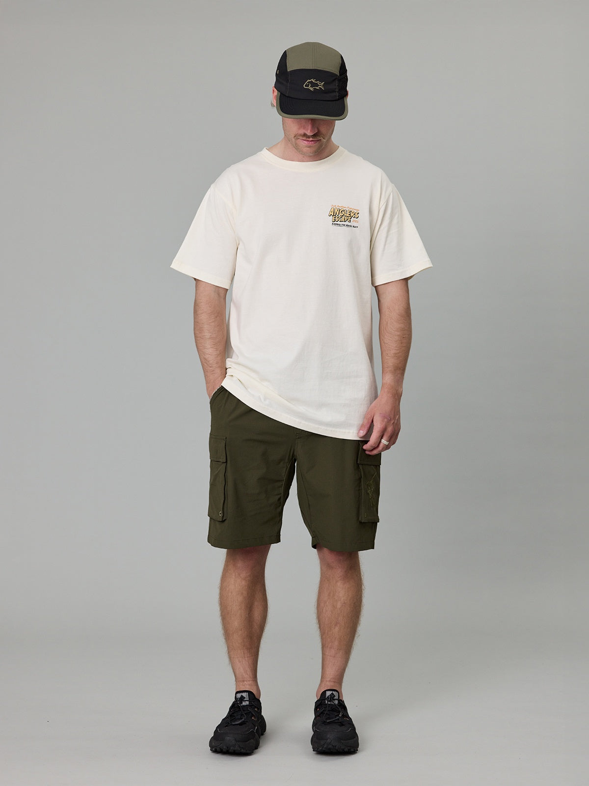 Just Another Fisherman Anglers Escape Tee antique White