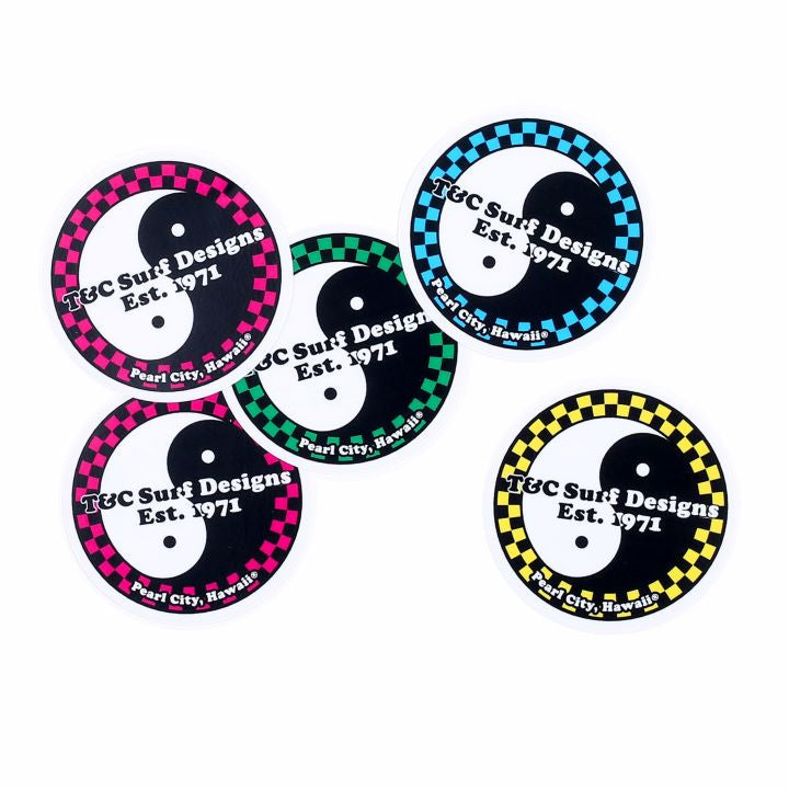 T&amp;C Pearl City Checker Sticker 5 Pack