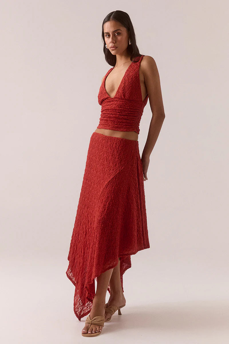 Sovere Aaila Lace Top Blood Orange