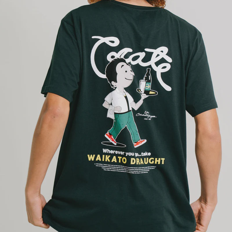 Crate X Willie The Waiter Remix Tee Pine Green