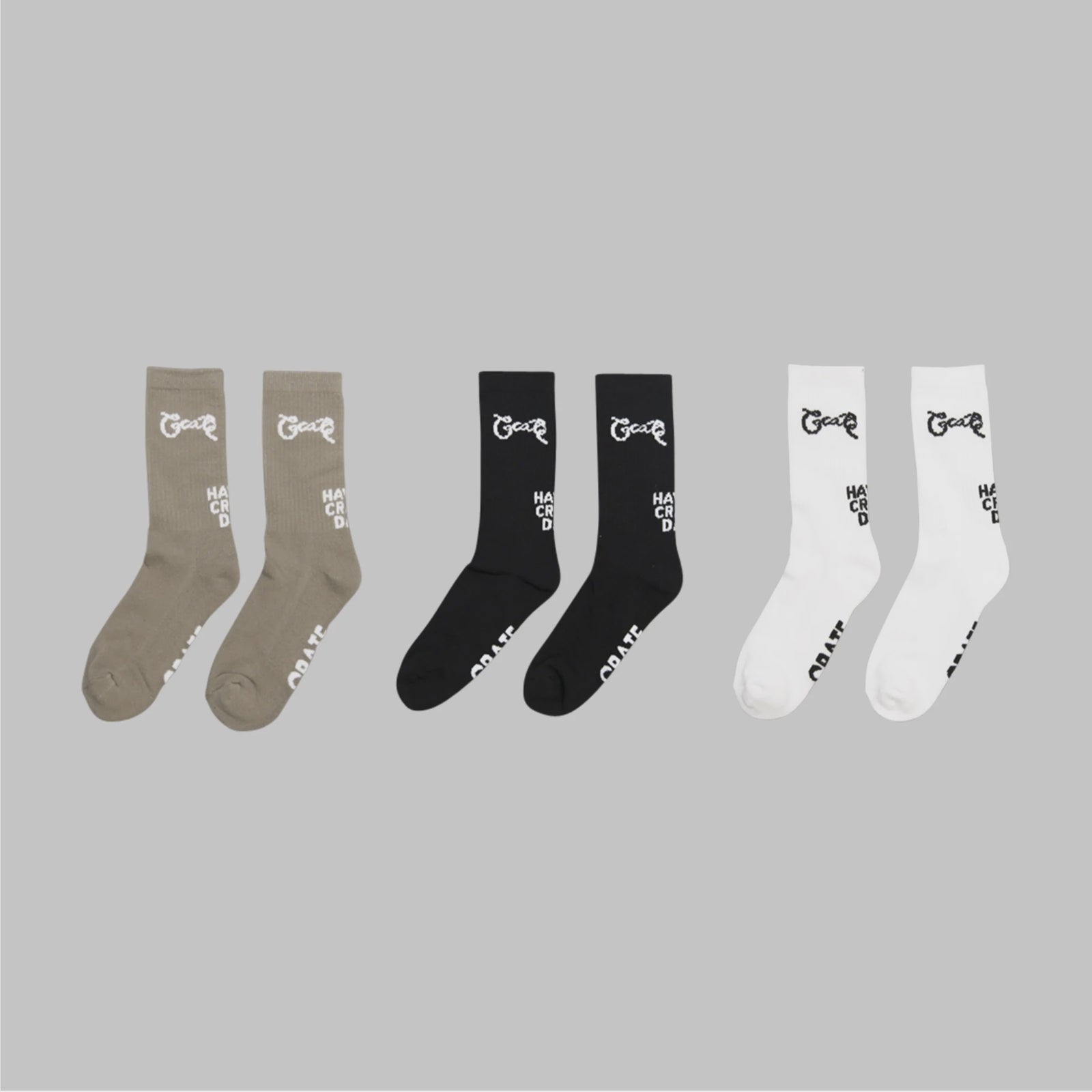 Crate Basic Scripted Sock 3 Pack