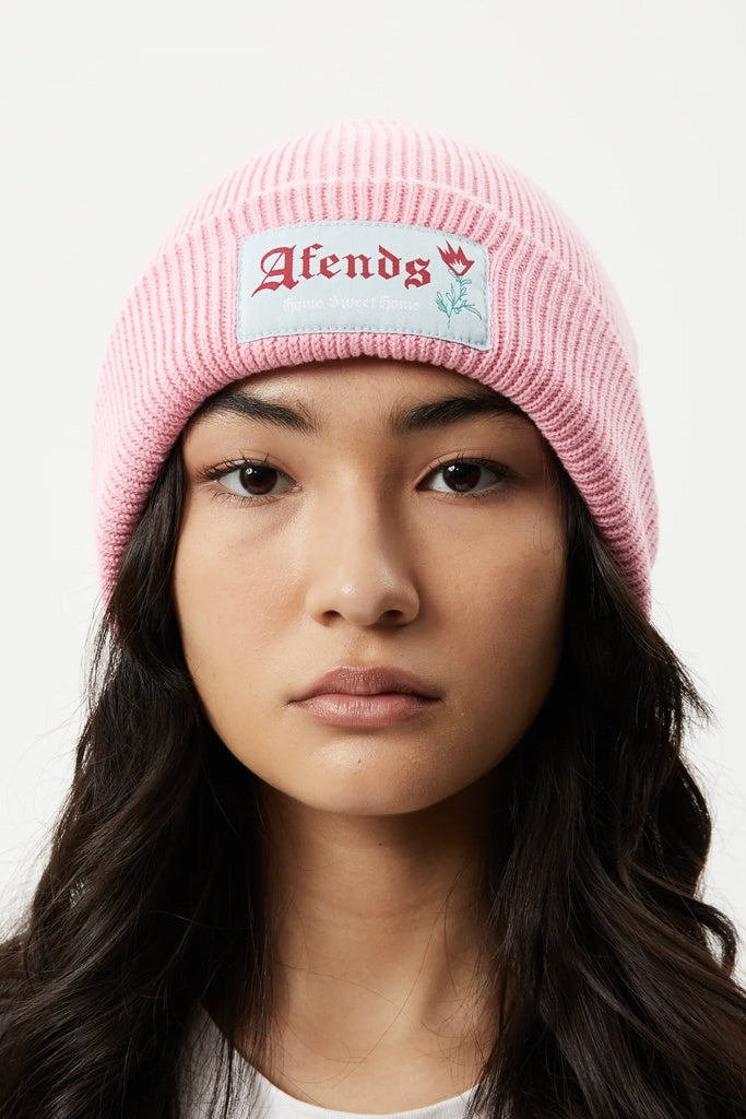 Afends Homely Recycled Knit Beanie Pink