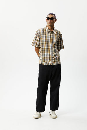 Afends Check Out Recycled Short Sleeve Shirt Moonbeam Check
