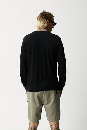 Afends Essential Hemp Retro Long Sleeve T-Shirt Black
