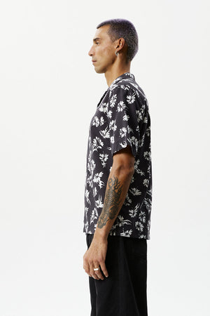 Afends Hibiscus Recycled Cuban Shirt Black