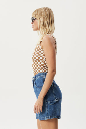 Afends Maia Recycled Rib Singlet Toffee