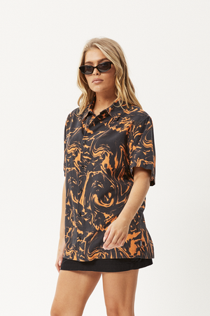 Afends Marble Recycled Short Sleeve Shirt Black